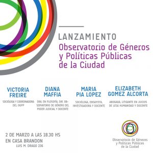 Afiche del Observatorio de Genero y Políticas Públicas